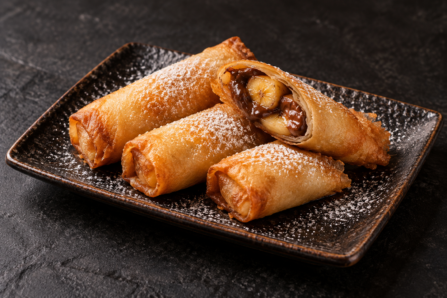 Harumaki de Banana com Chocolate